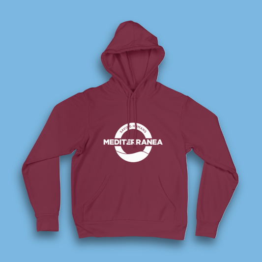 Felpa bordeaux - logo Mediterranea bianco